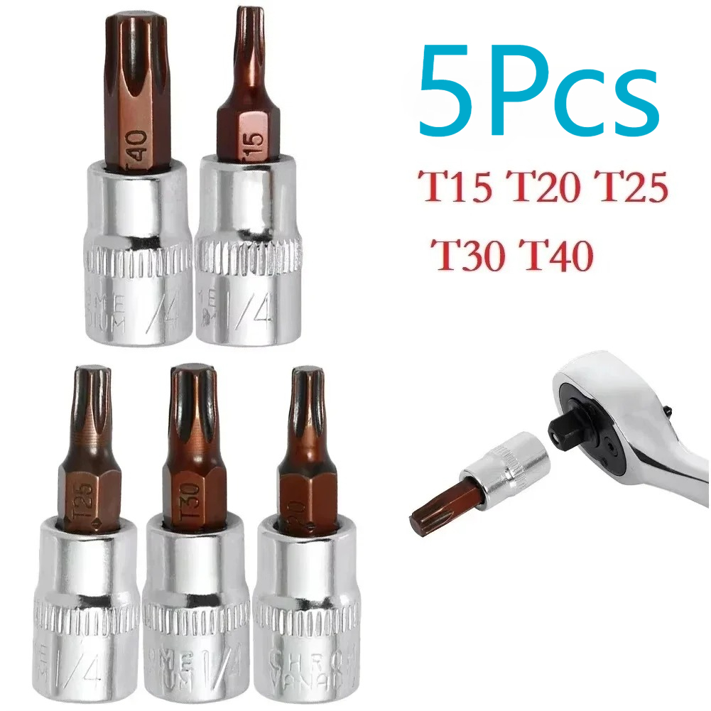 Cnc Bits - 5Pcs Torx Screwdriver Bits 1/4 Inch