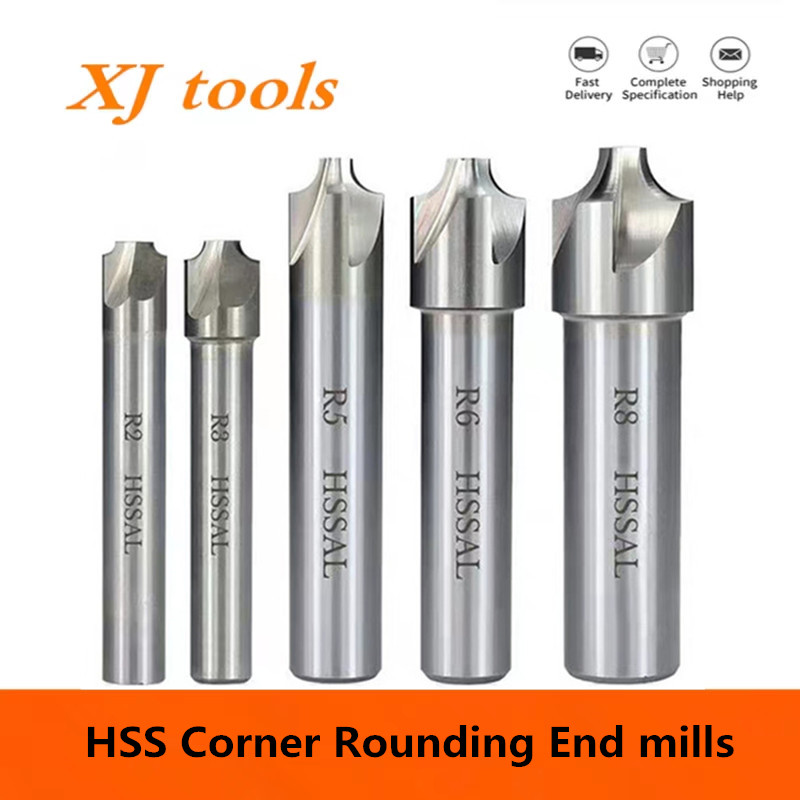 End Mill Set - 2/4Flute R1-R12.5mm HSS Corner Rounding End