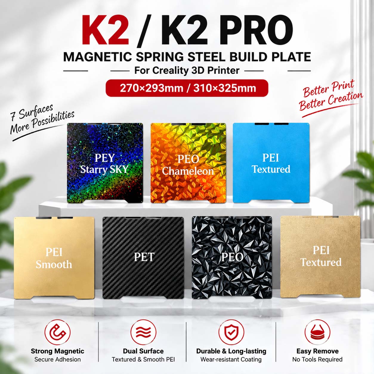 Aluminium Profile 2020 - Creality K2/K2 Pro Magnetic Spring Steel