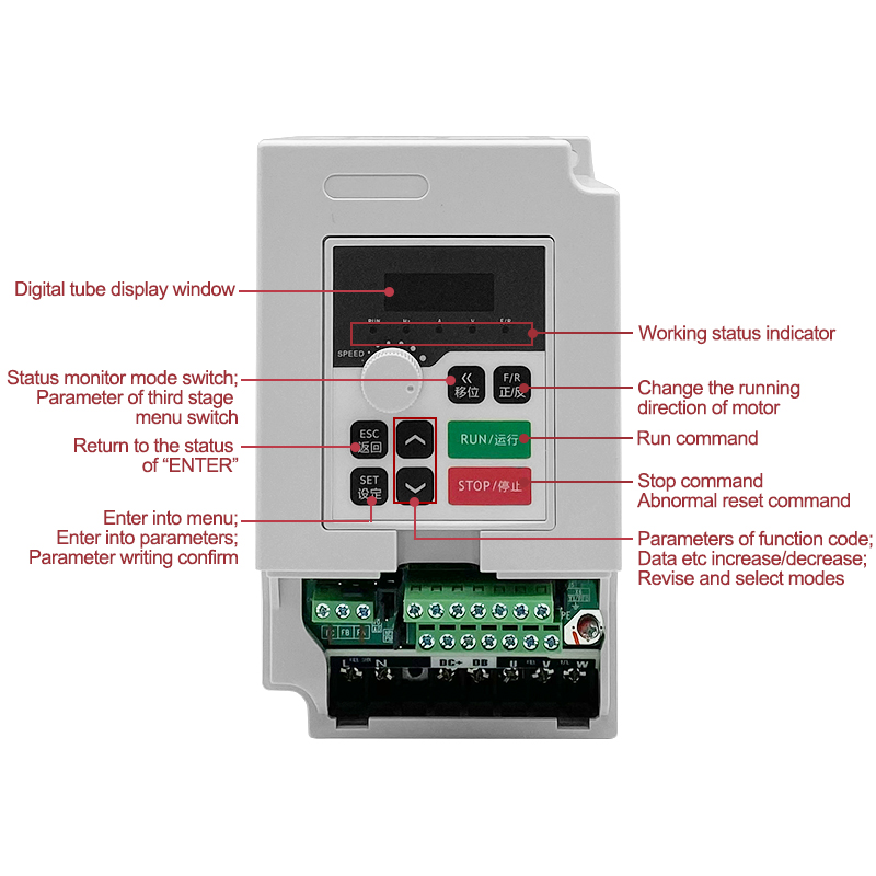 Spindle Motor - 1.5kw 110v/220v/380vac Inverter 2hp Vfd Variable