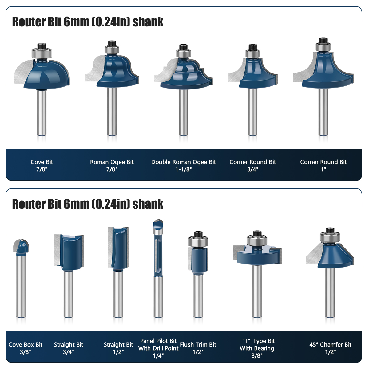 6mm Shank Router Bits Set Stra - огляд і ціна End Mill Set