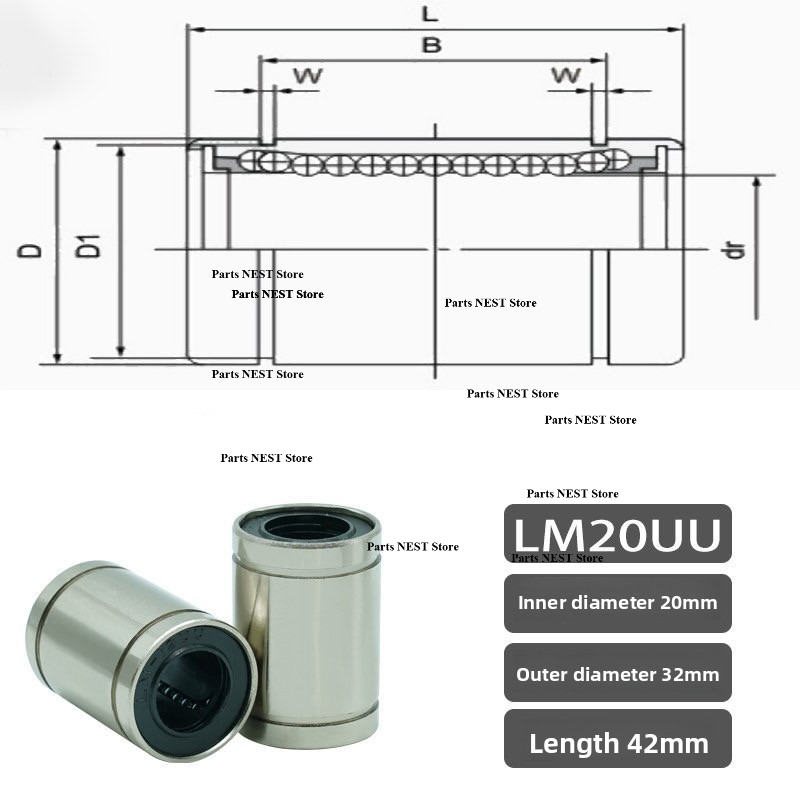 2/5PCS Linear Bushings CNC Lin - огляд і ціна Lm8Uu Bearing