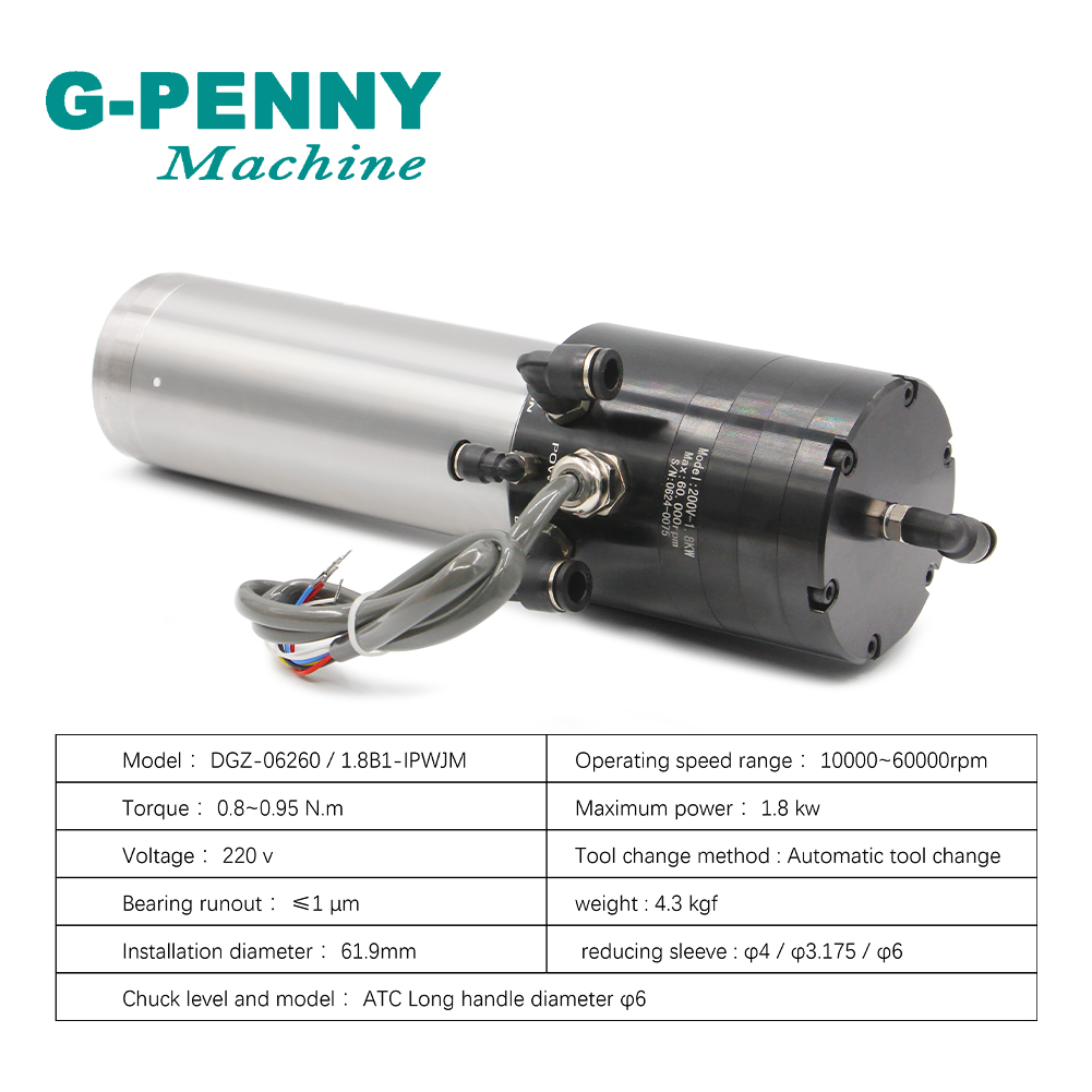 Water Cooled Spindle 1.8kw 220 - огляд і ціна Water Cooled Spindle