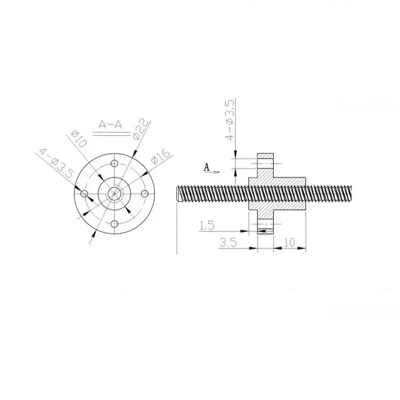 T8 lead screw Left-hand thread - огляд і ціна Lead Screw 8Mm
