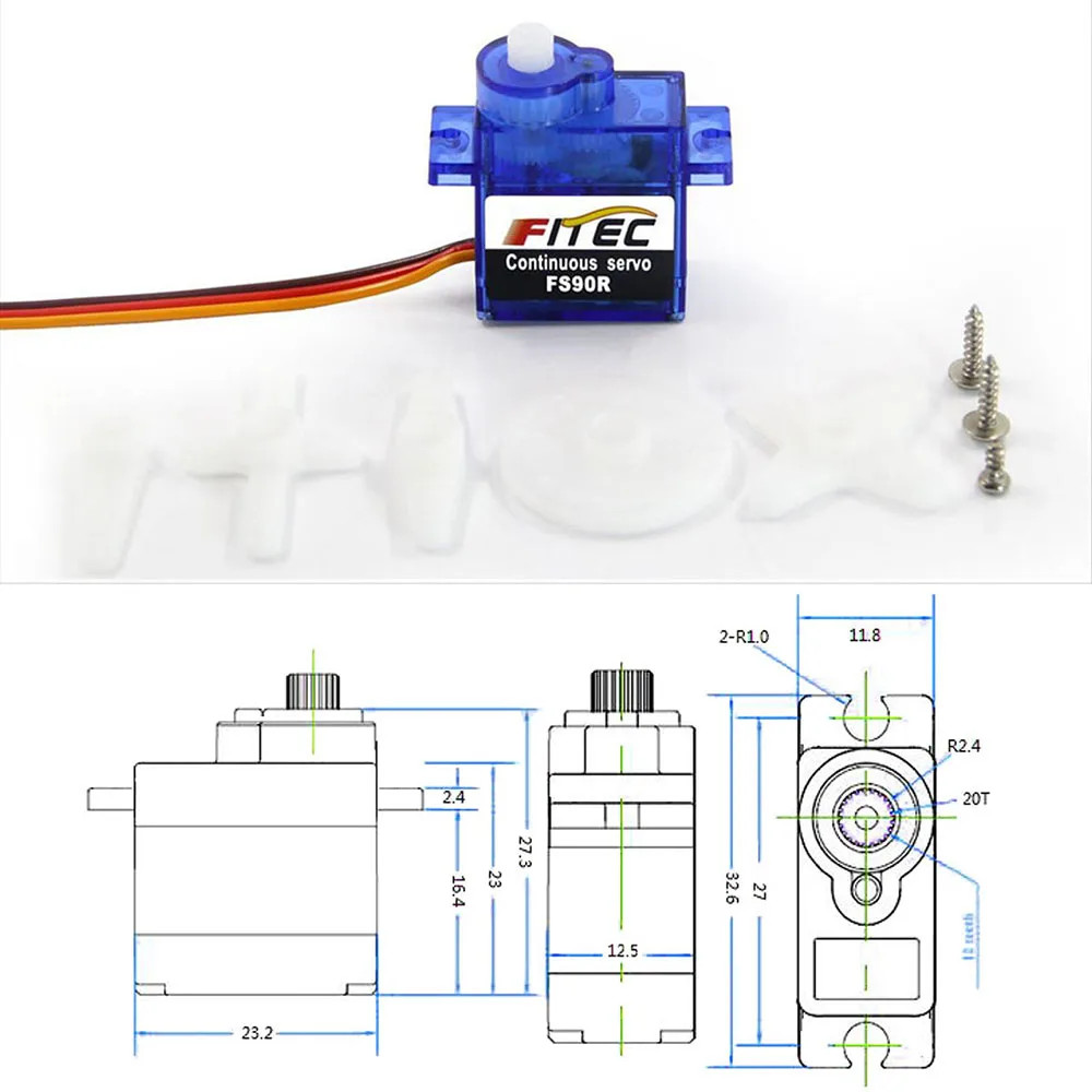 Feetech Mini FS90R Micro Servo - огляд і ціна Servo 9G