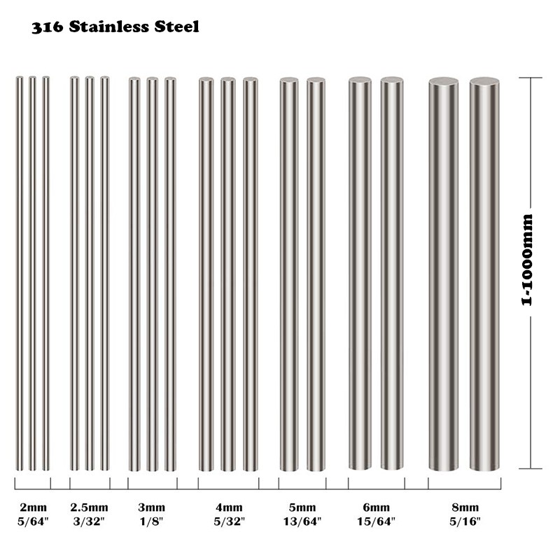 1Pcs 316 SS 6mm 8mm 10mm 12 16 - огляд і ціна Linear Rod 8Mm