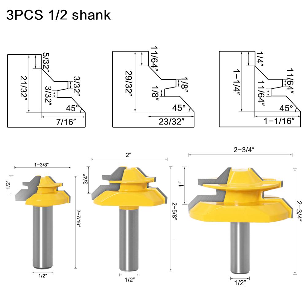 12mm 1/2' Shank Miter 45 Degre - огляд і ціна End Mill Set