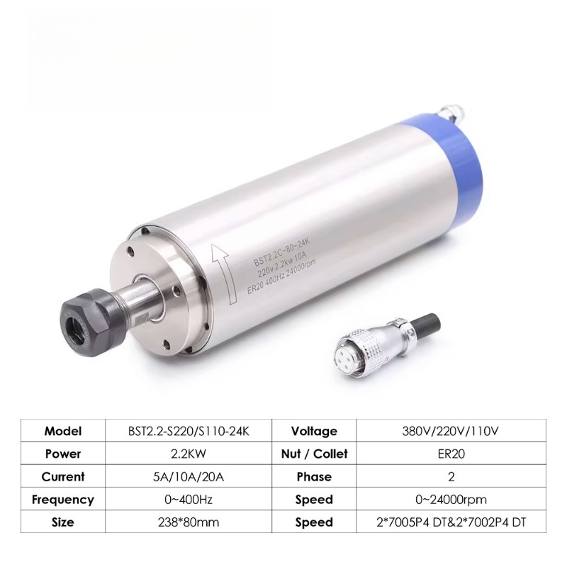 2.2KW ER20 Water Cooled Spindl - огляд і ціна Spindle Motor