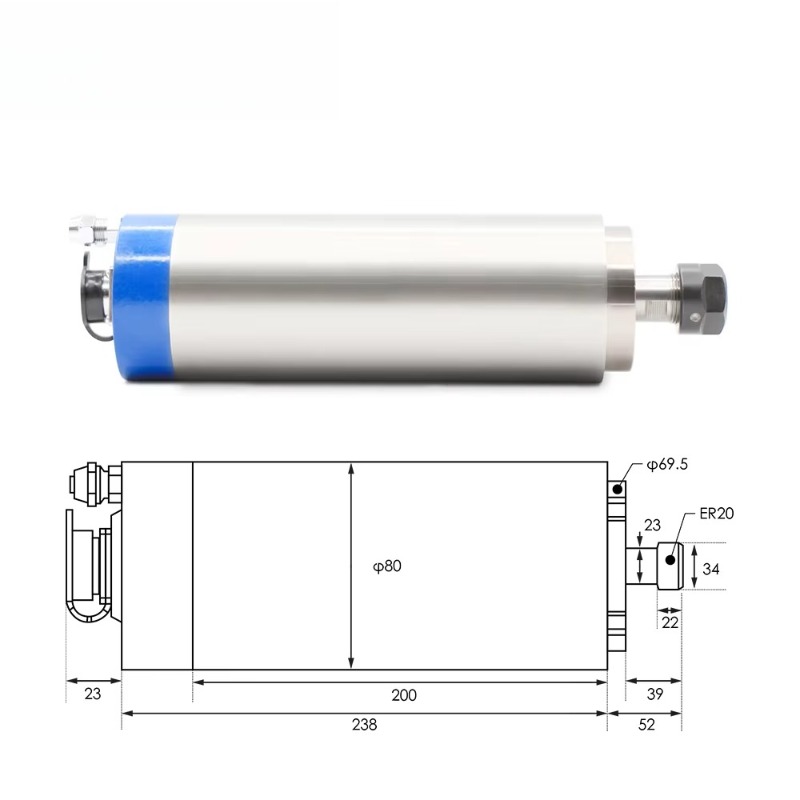 2.2KW ER20 Water Cooled Spindl - огляд і ціна Spindle Motor