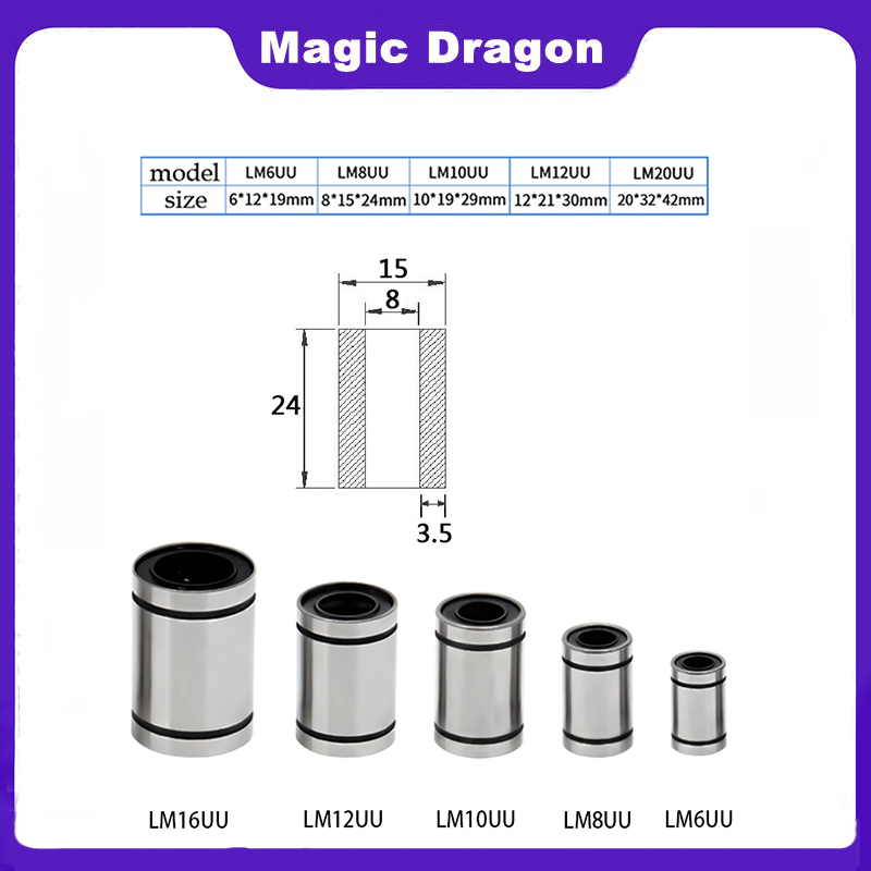 4/10pc LM3UU LM4UU LM5UU LM6UU - огляд і ціна Lm8Uu Bearing