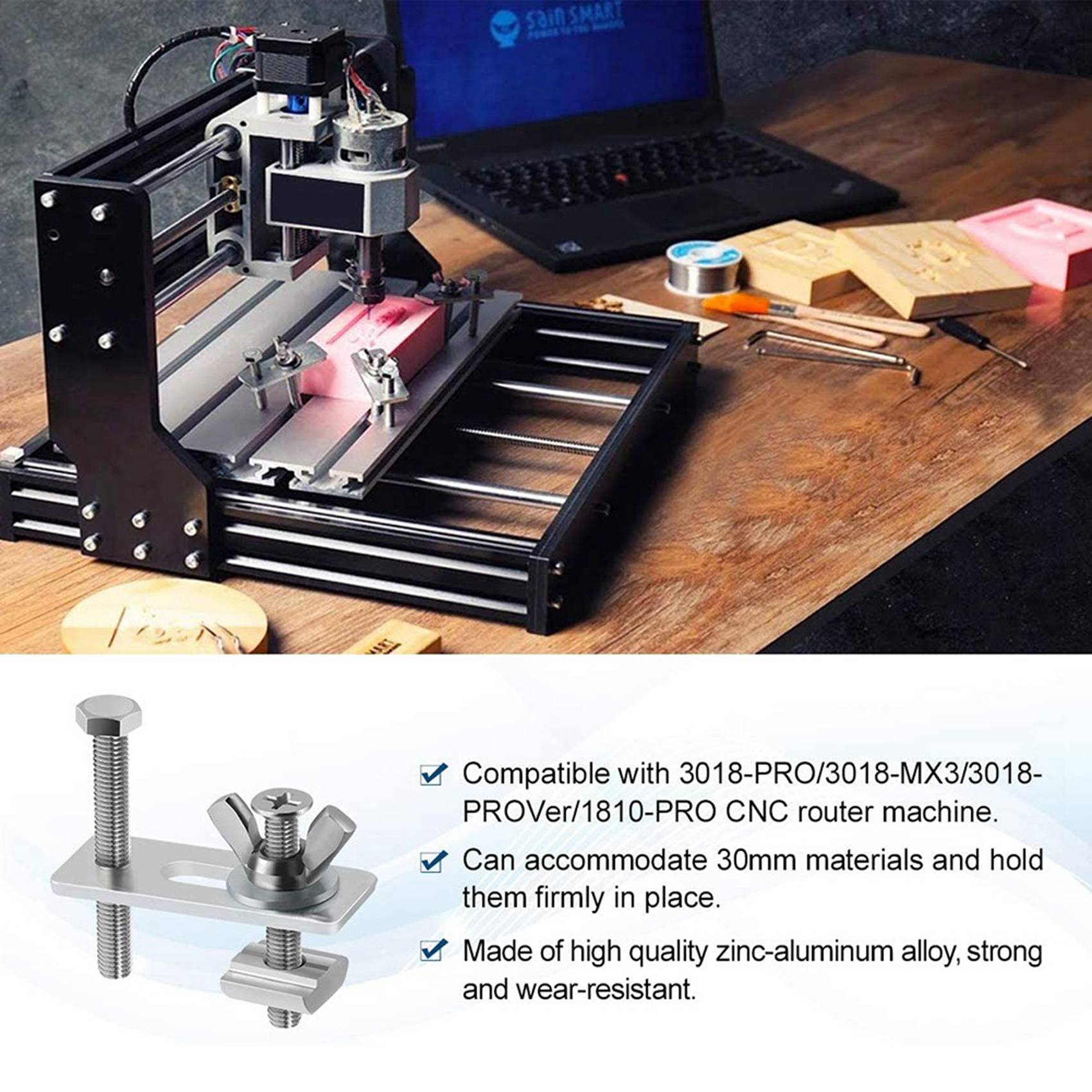 A19F-8 Pack T-Track Clamp,Mini - огляд і ціна 3018 Cnc