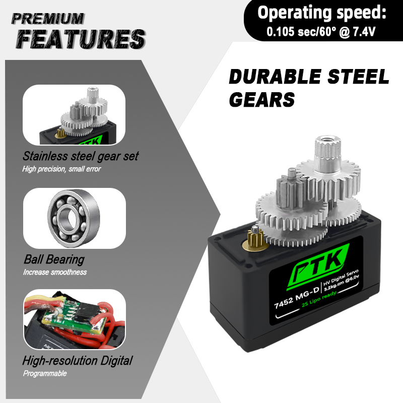 PTK 7452 MG-D 9g Digital Servo - огляд і ціна Servo 9G