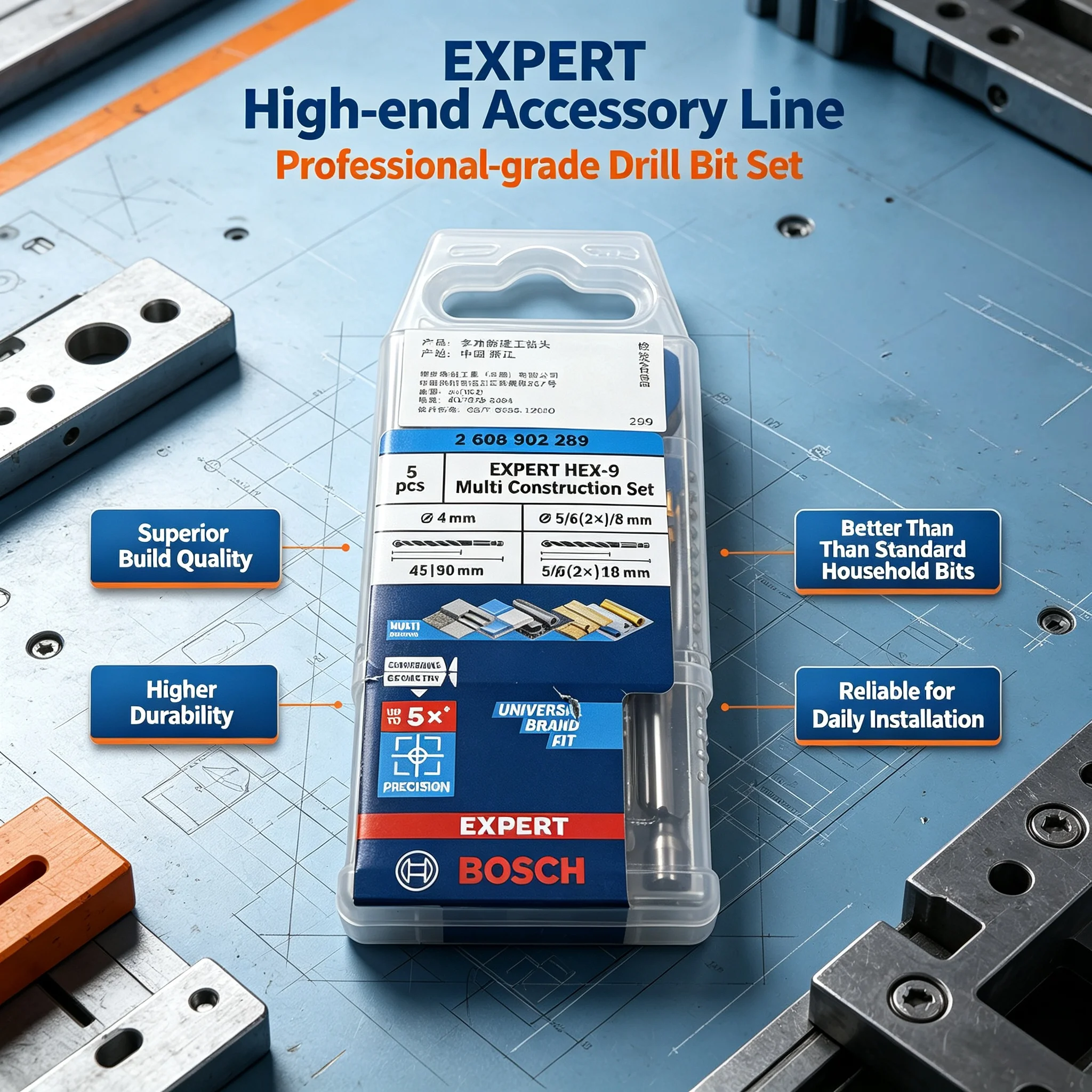 BOSCH 2608902289 EXPERT HEX-9  - огляд і ціна Drill Bit Set