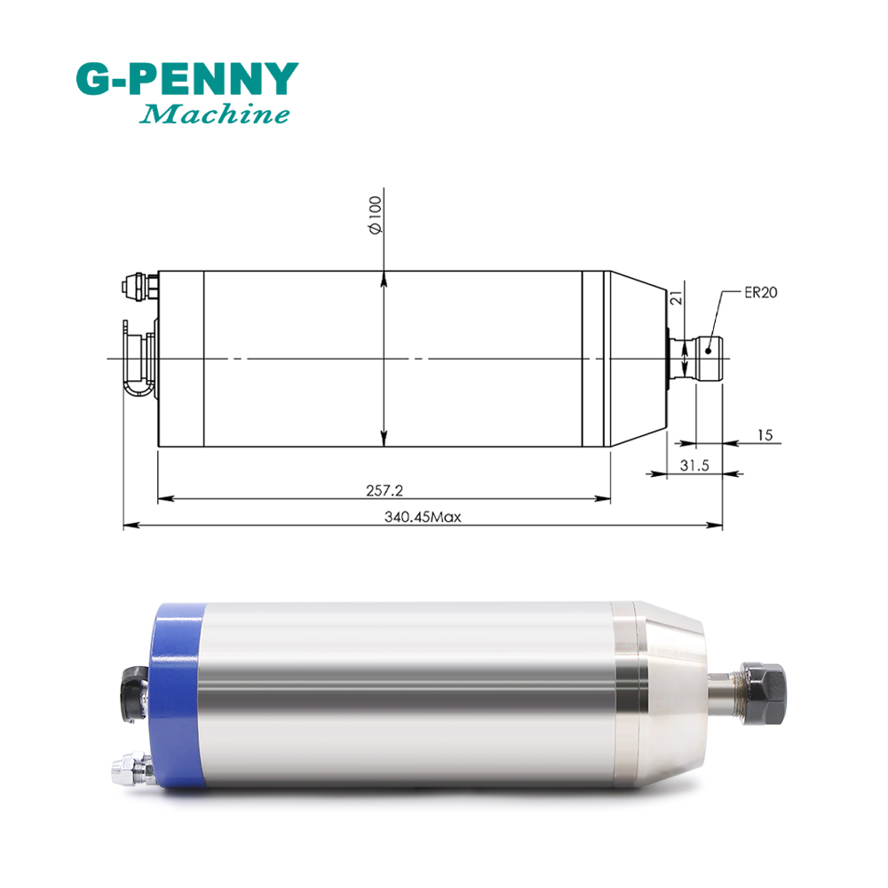 G-PENNY  3.7kw ER20 Metal Work - огляд і ціна Water Cooled Spindle
