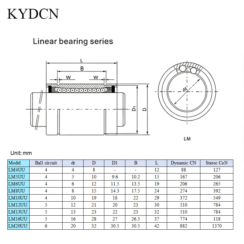12pcs LM8UU LM3UU LM6UU LM10UU - огляд і ціна Linear Rod 8Mm